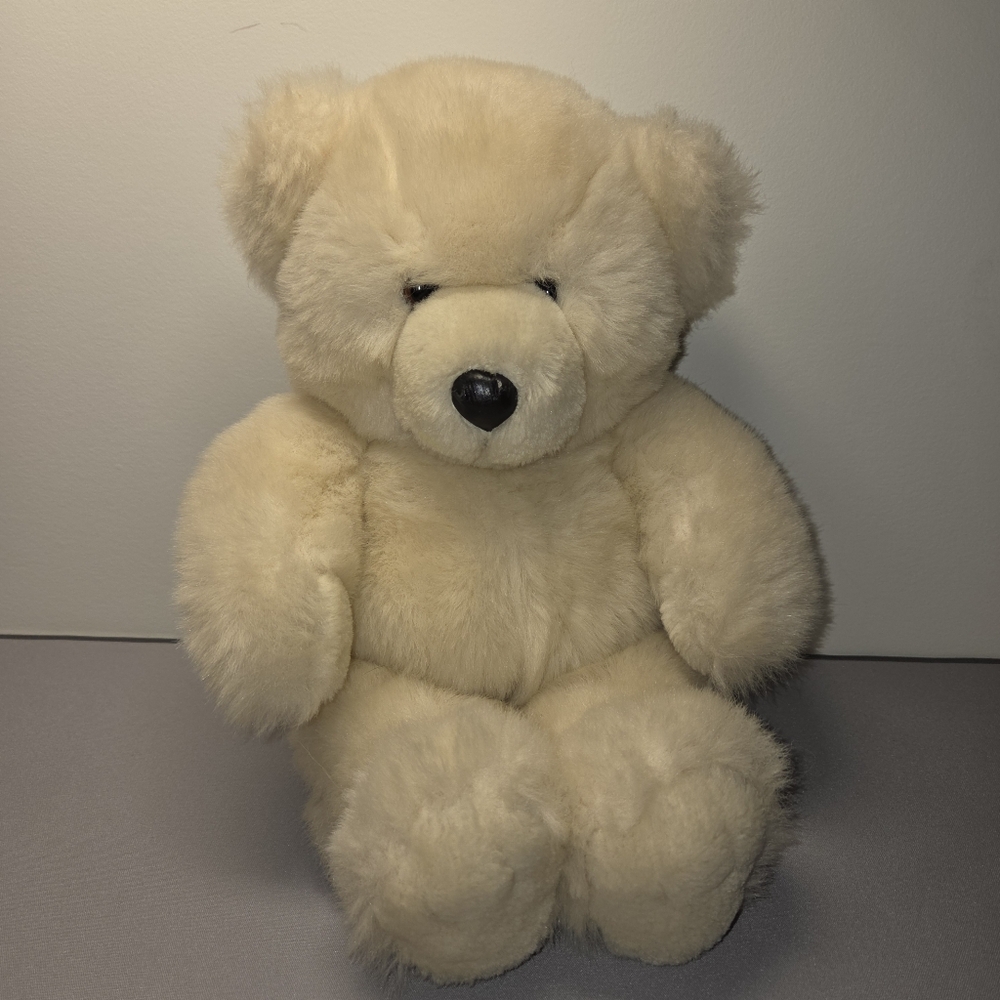 1991 24k Polar Puff Cream Teddy Bear 5619 Vintage 90s Stuffed Bear Collectible